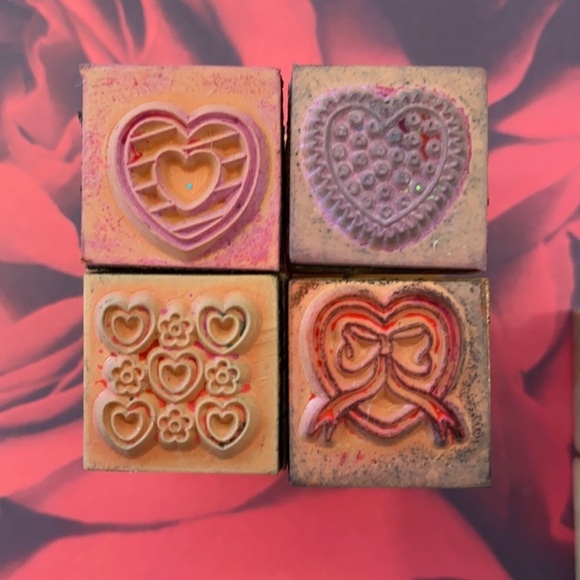 Lot of Small Butterflies & Hearts Wood Mounted Stamps - Picture 5 of 6